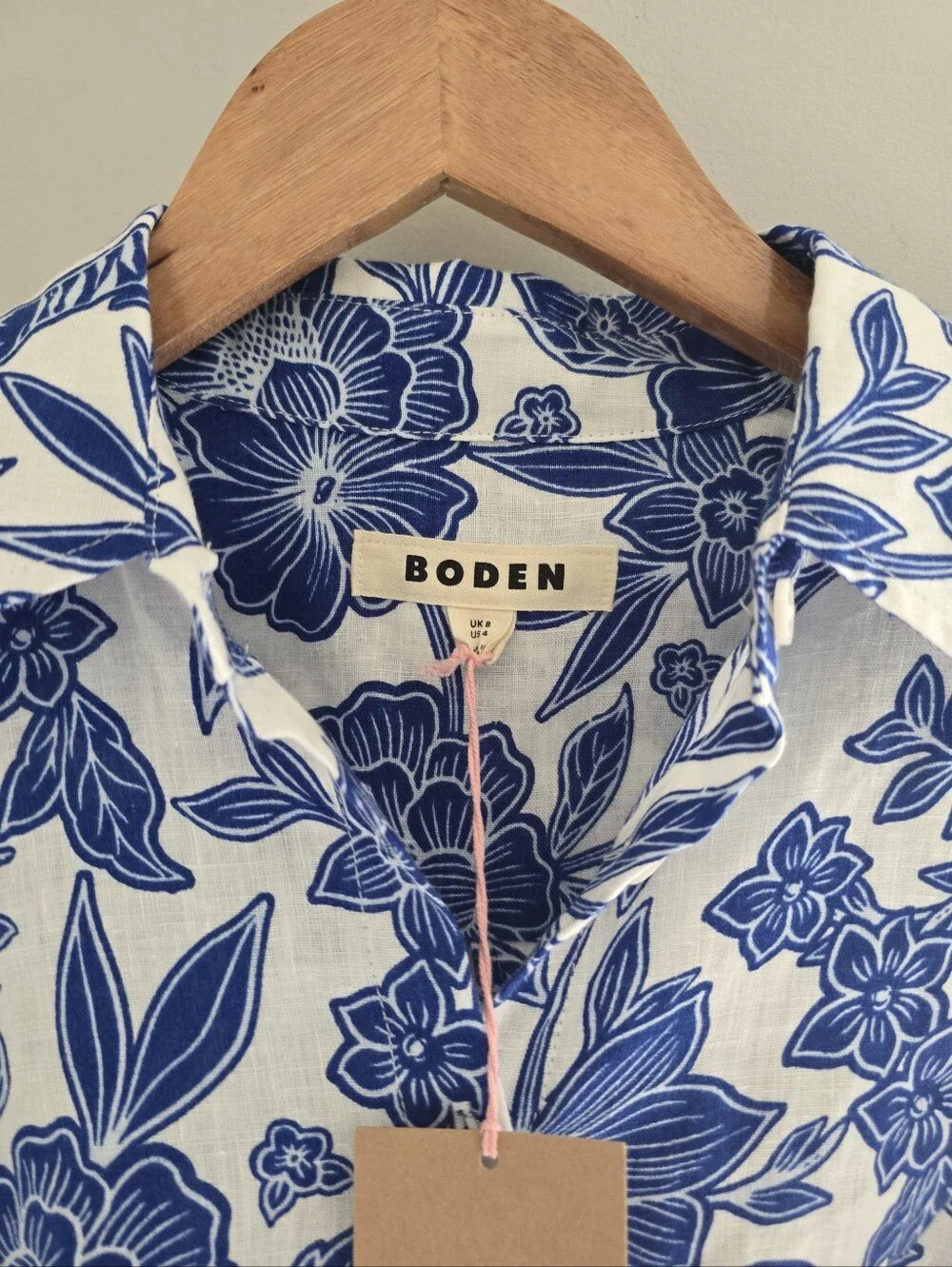NWT Puff Sleeve Linen Shirt Sapphire Blue, Tigers Paradise Size 4